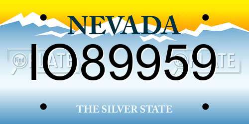 IO89959 Nevada License Plate