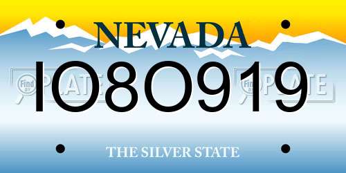 IO8O919 Nevada License Plate