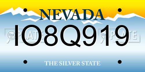 IO8Q919 Nevada License Plate