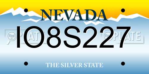 IO8S227 Nevada License Plate