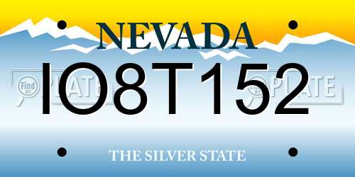 IO8T152 Nevada License Plate
