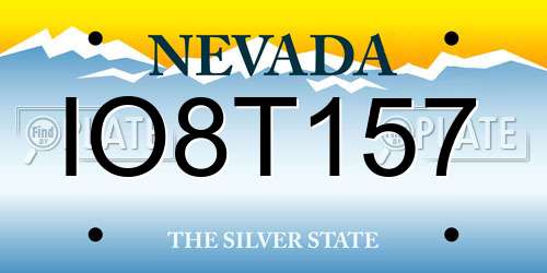 IO8T157 Nevada License Plate