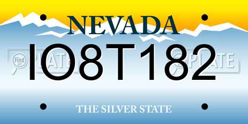 IO8T182 Nevada License Plate