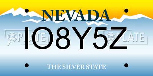 IO8Y5Z Nevada License Plate