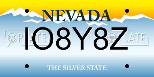 IO8Y8Z Nevada License Plate
