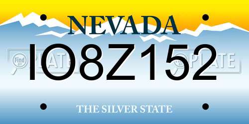 IO8Z152 Nevada License Plate