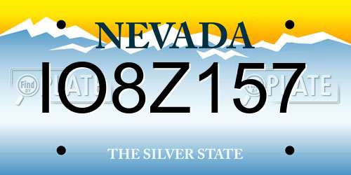 IO8Z157 Nevada License Plate