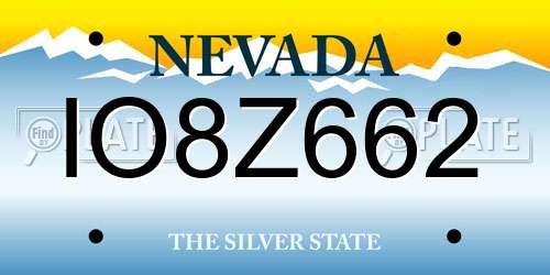 IO8Z662 Nevada License Plate