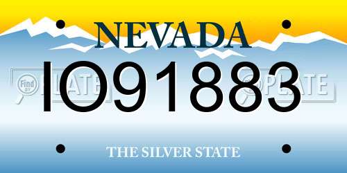 IO91883 Nevada License Plate