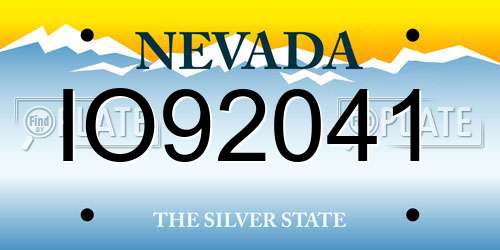 IO92041 Nevada License Plate