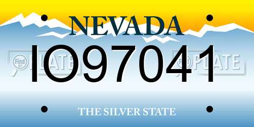 IO97041 Nevada License Plate