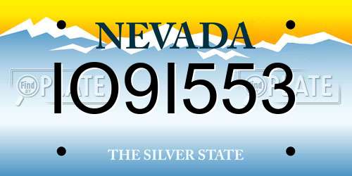 IO9I553 Nevada License Plate