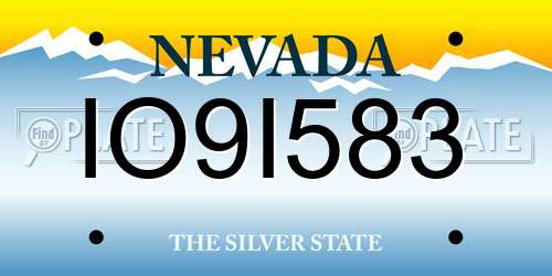 IO9I583 Nevada License Plate