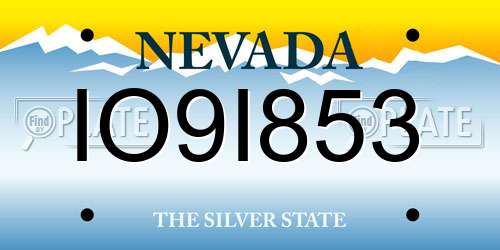 IO9I853 Nevada License Plate