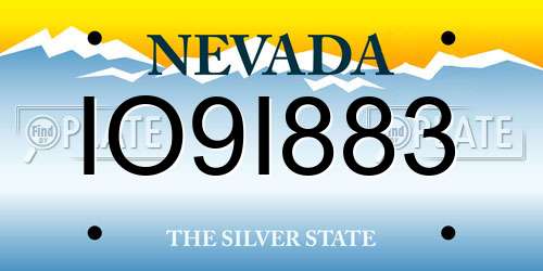 IO9I883 Nevada License Plate
