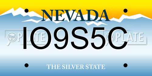 IO9S5C Nevada License Plate