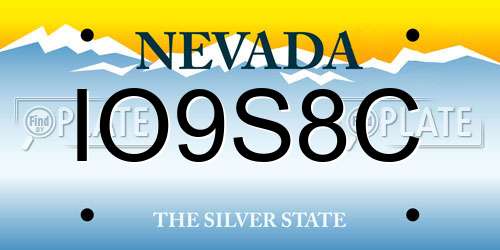 IO9S8C Nevada License Plate