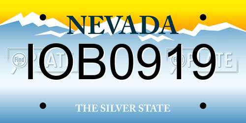 IOB0919 Nevada License Plate