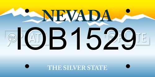 IOB1529 Nevada License Plate
