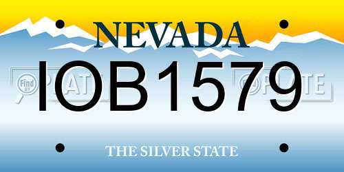 IOB1579 Nevada License Plate