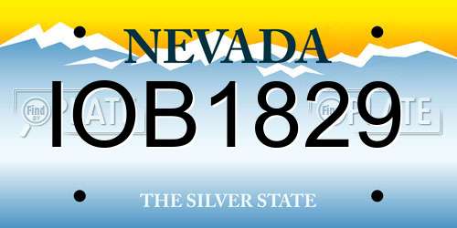 IOB1829 Nevada License Plate
