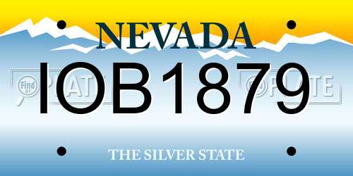 IOB1879 Nevada License Plate