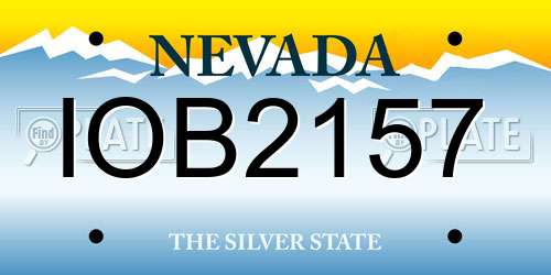 IOB2157 Nevada License Plate