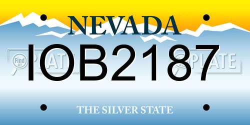 IOB2187 Nevada License Plate