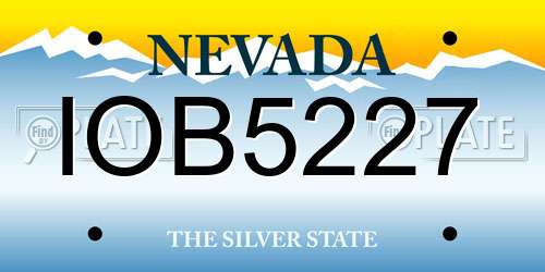 IOB5227 Nevada License Plate