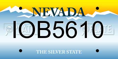 IOB5610 Nevada License Plate