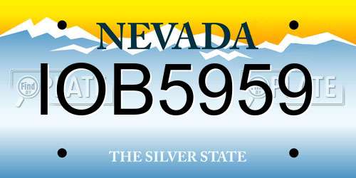 IOB5959 Nevada License Plate