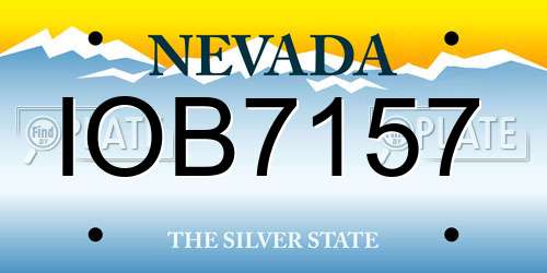 IOB7157 Nevada License Plate