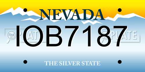 IOB7187 Nevada License Plate