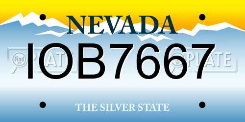 IOB7667 Nevada License Plate