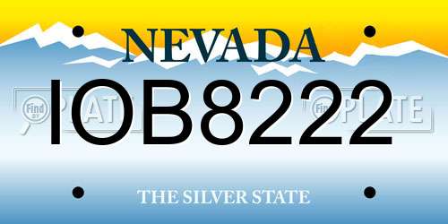 IOB8222 Nevada License Plate