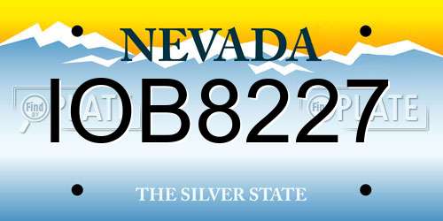IOB8227 Nevada License Plate