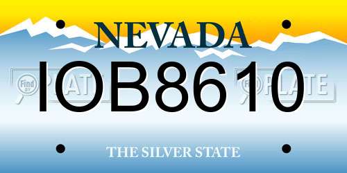IOB8610 Nevada License Plate