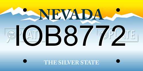 IOB8772 Nevada License Plate