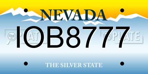 IOB8777 Nevada License Plate