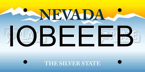 IOBEEEB Nevada License Plate
