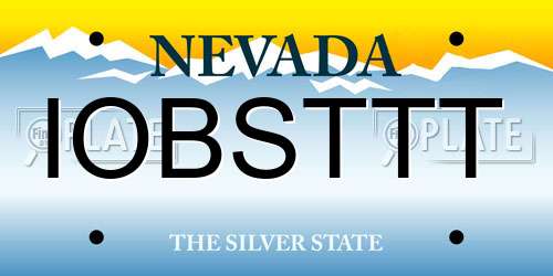 IOBSTTT Nevada License Plate