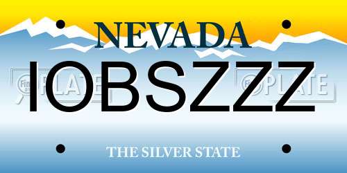 IOBSZZZ Nevada License Plate