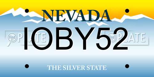 IOBY52 Nevada License Plate