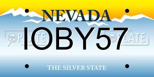 IOBY57 Nevada License Plate