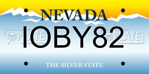 IOBY82 Nevada License Plate