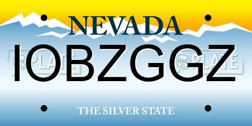 IOBZGGZ Nevada License Plate