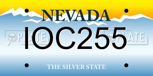 IOC255 Nevada License Plate