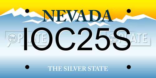 IOC25S Nevada License Plate