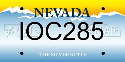 IOC285 Nevada License Plate