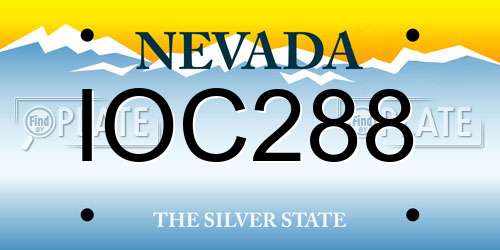 IOC288 Nevada License Plate